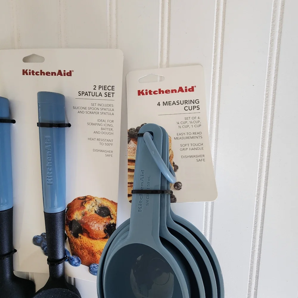 KitchenAid Spatula Set in Blue (2 piece set) & 4 measuring cups kitchen …